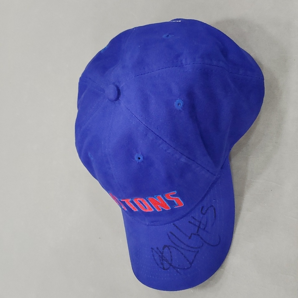 Detroit Pistons hat ball cap royal blue snap back embroidered signed number 5 - Picture 2 of 9